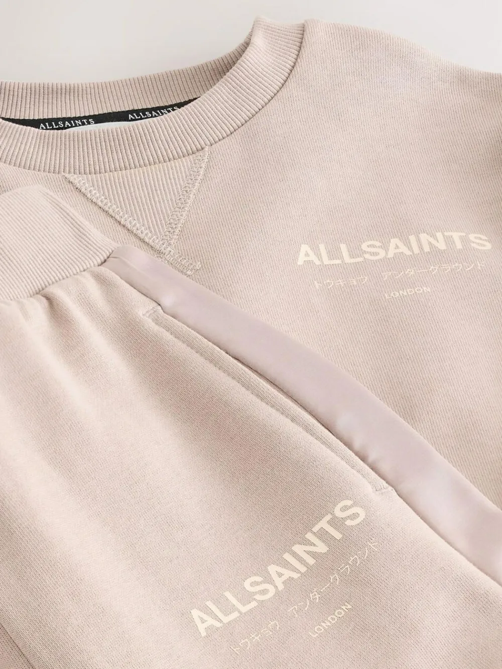 smALLSAINTS Pale Pink Underground Satin Panel Sweatshirt and Wide Leg Joggers Set^ Sweatshirts & Hoodies