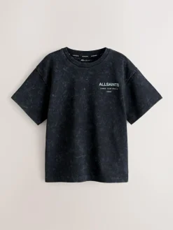 Outlet smALLSAINTS Washed Black Oversized Underground Crew Neck Cotton T-Shirt