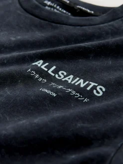 Outlet smALLSAINTS Washed Black Oversized Underground Crew Neck Cotton T-Shirt