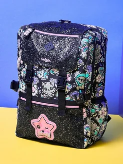 Online Smiggle Trailblazer Foldover Attach Backpack Black