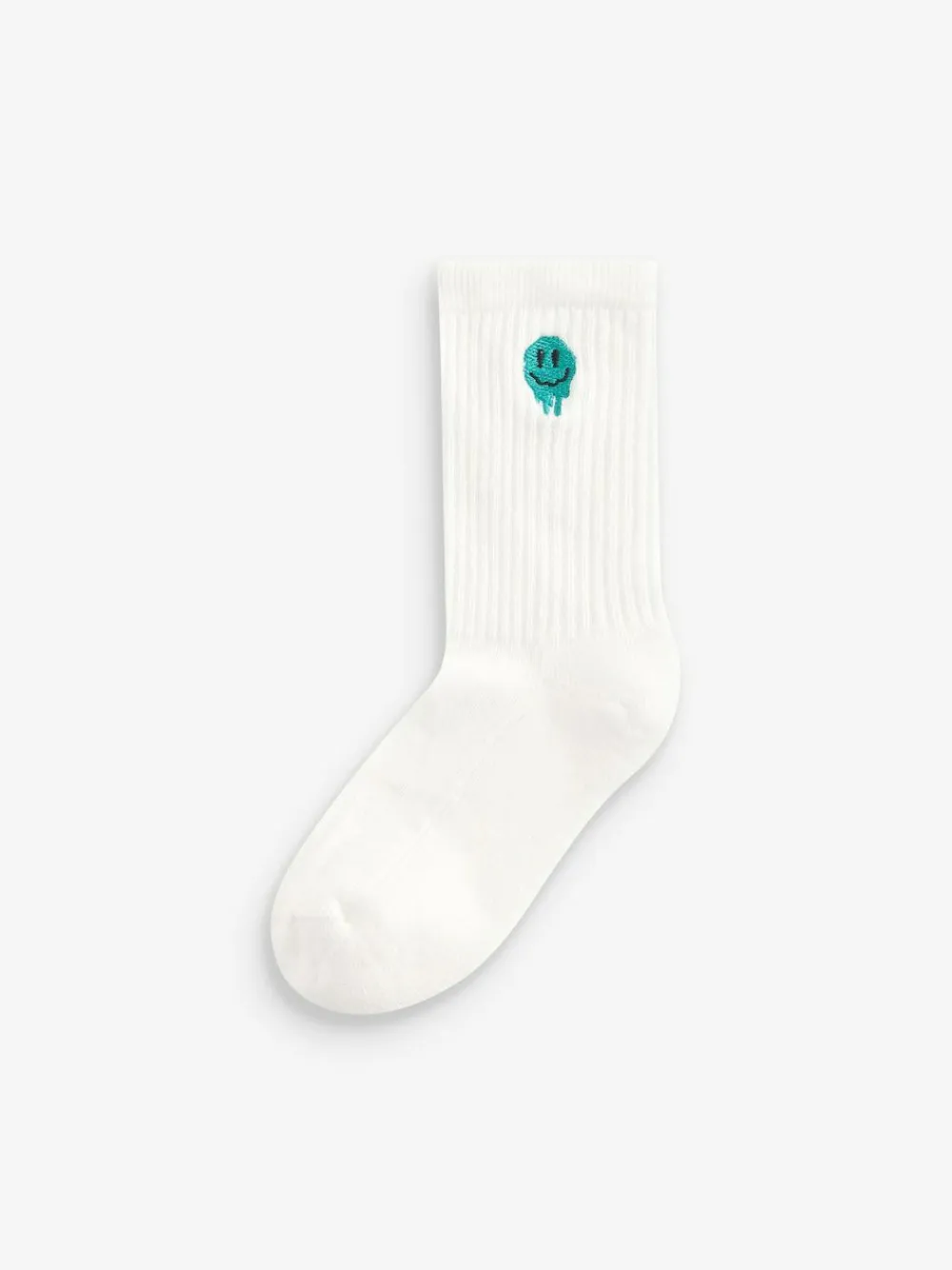 Hot Next Sport Rib Socks 5 Pack Smile Face Embroderies