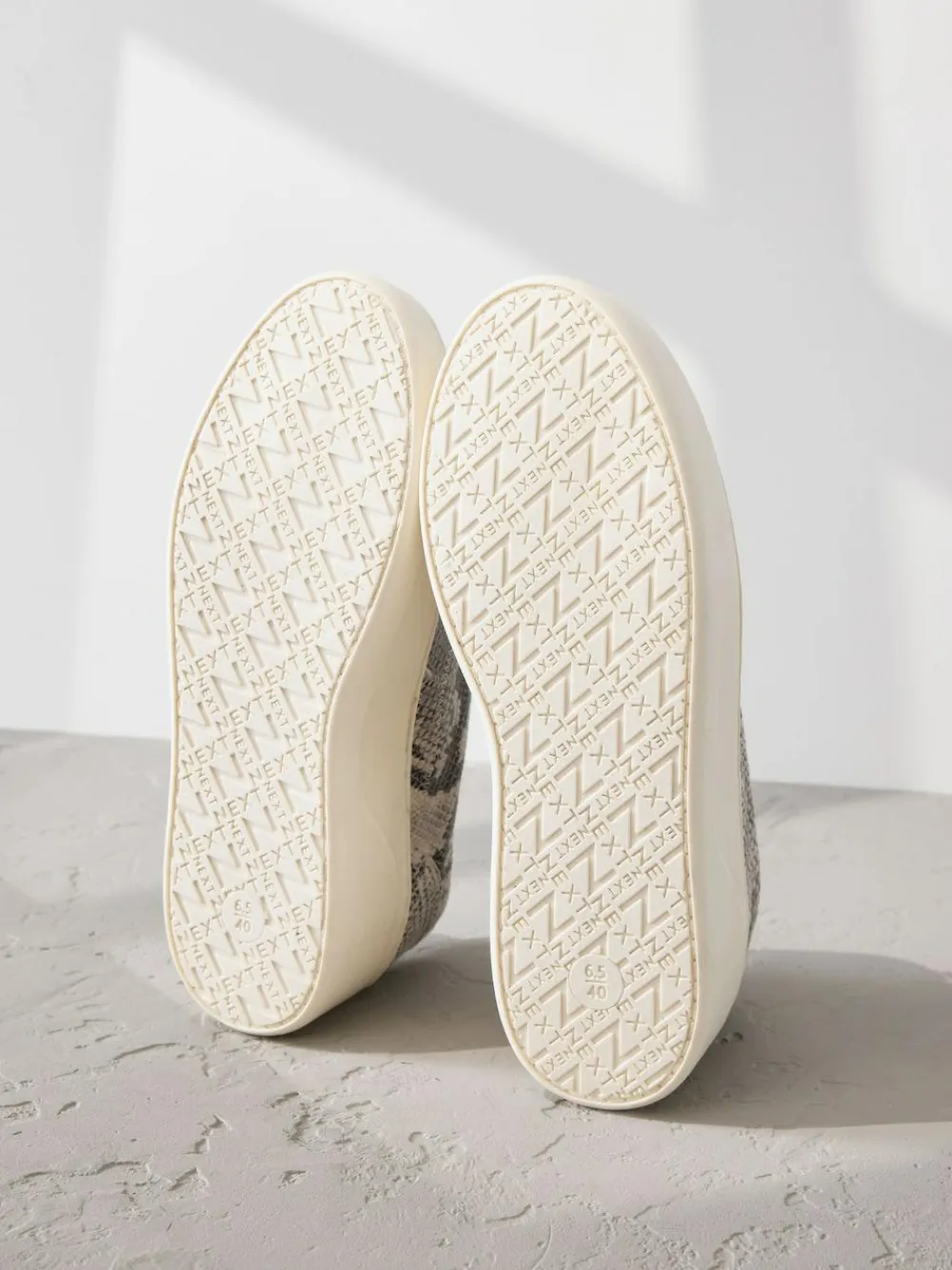 Next Slip On Signature Leather Chunky Wedge Platform Trainers^Women Sneakers