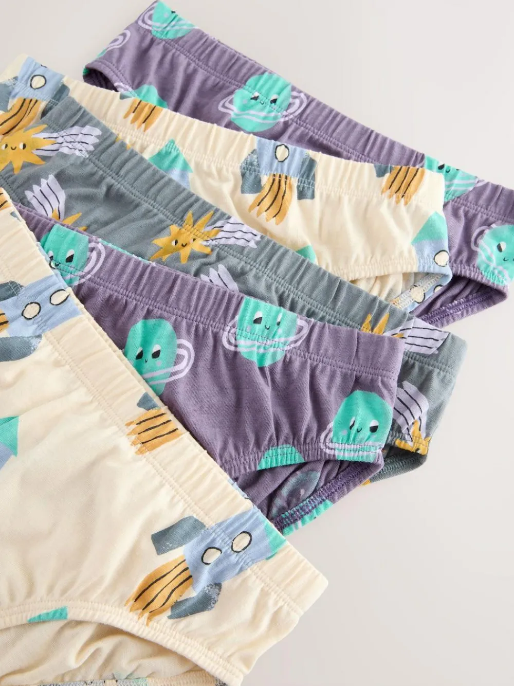 New Next 100% Cotton Printed Briefs 5 Pack (1.5-10yrs) Space Print