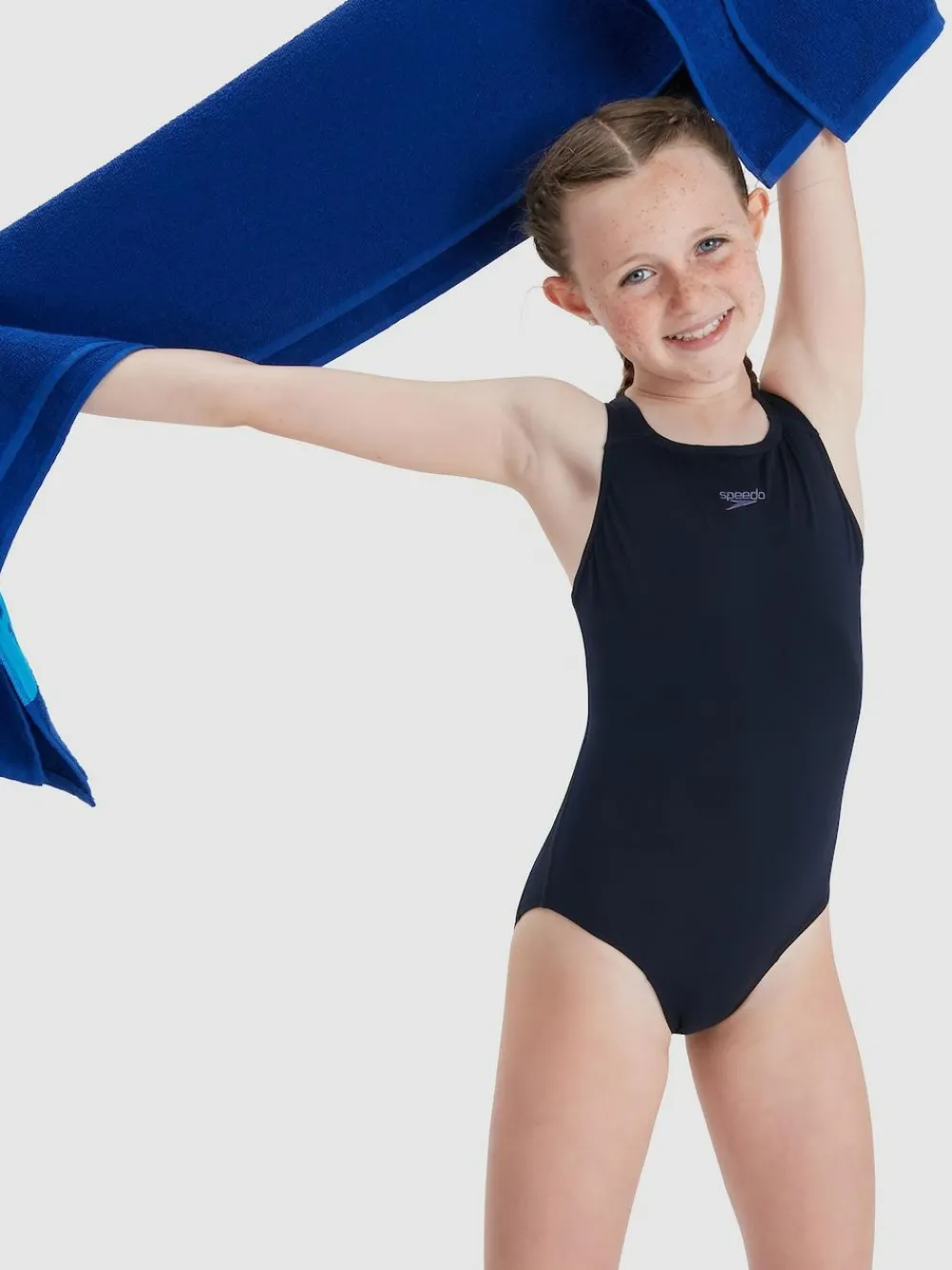 Hot Speedo Endurance+ Medalist Swimsuit Navy