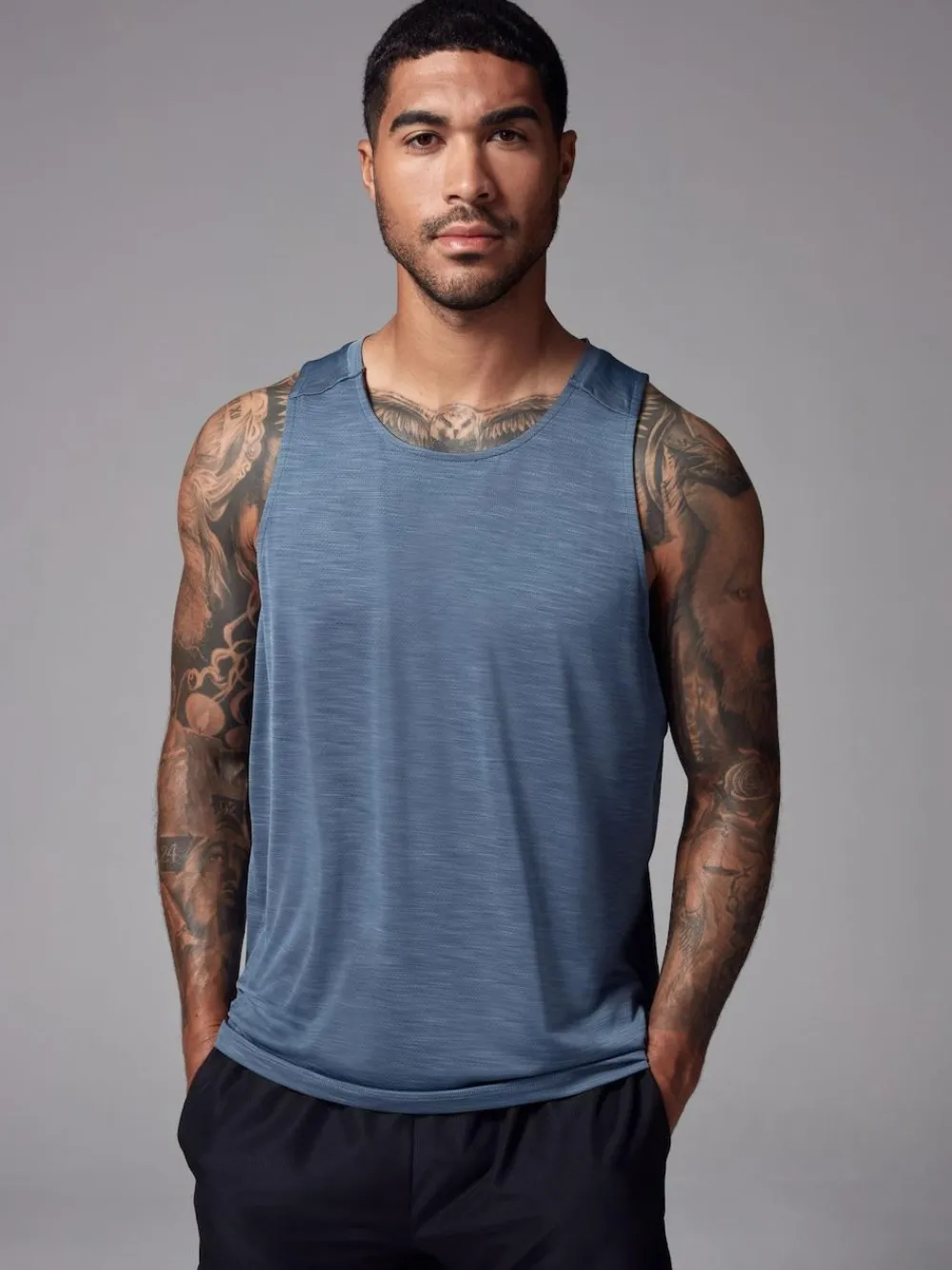 New Next Vest Active Gym Training Top Steel Blue