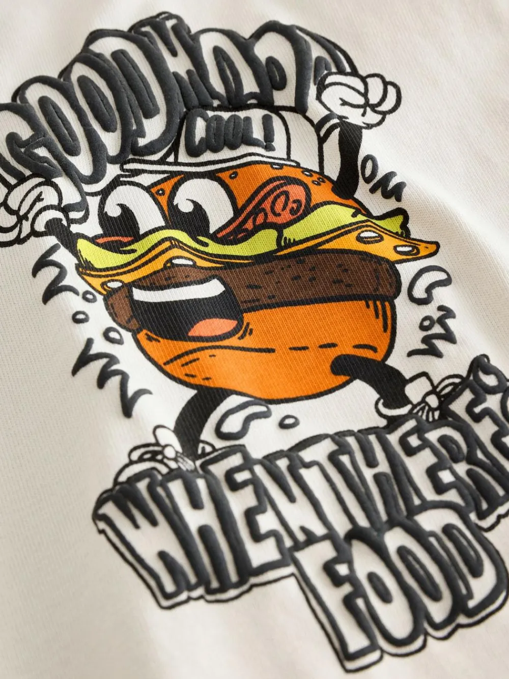 Hot Next Stone Cartoon Burger Relaxed Fit Short Sleeve Graphic T-Shirt (3-16yrs)