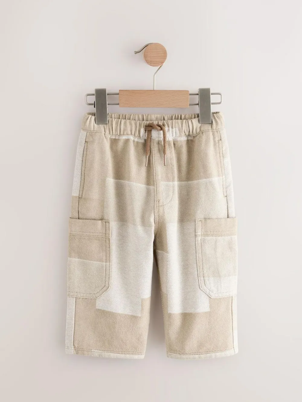 Next Stone Patchwork Wide Leg Pull On Cargo 100% Cotton Jeans (3mths-7yrs)^BOY Jeans & Joggers|Jeans