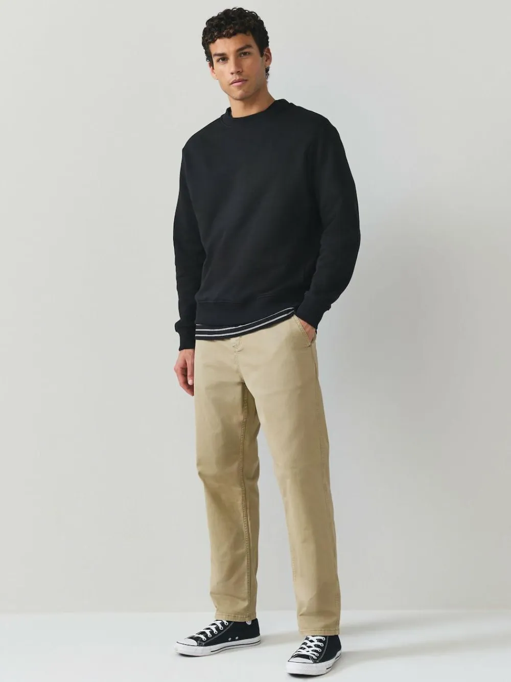 Outlet Next Regular Tapered Fit Authentic Sunbleached Trousers Stone