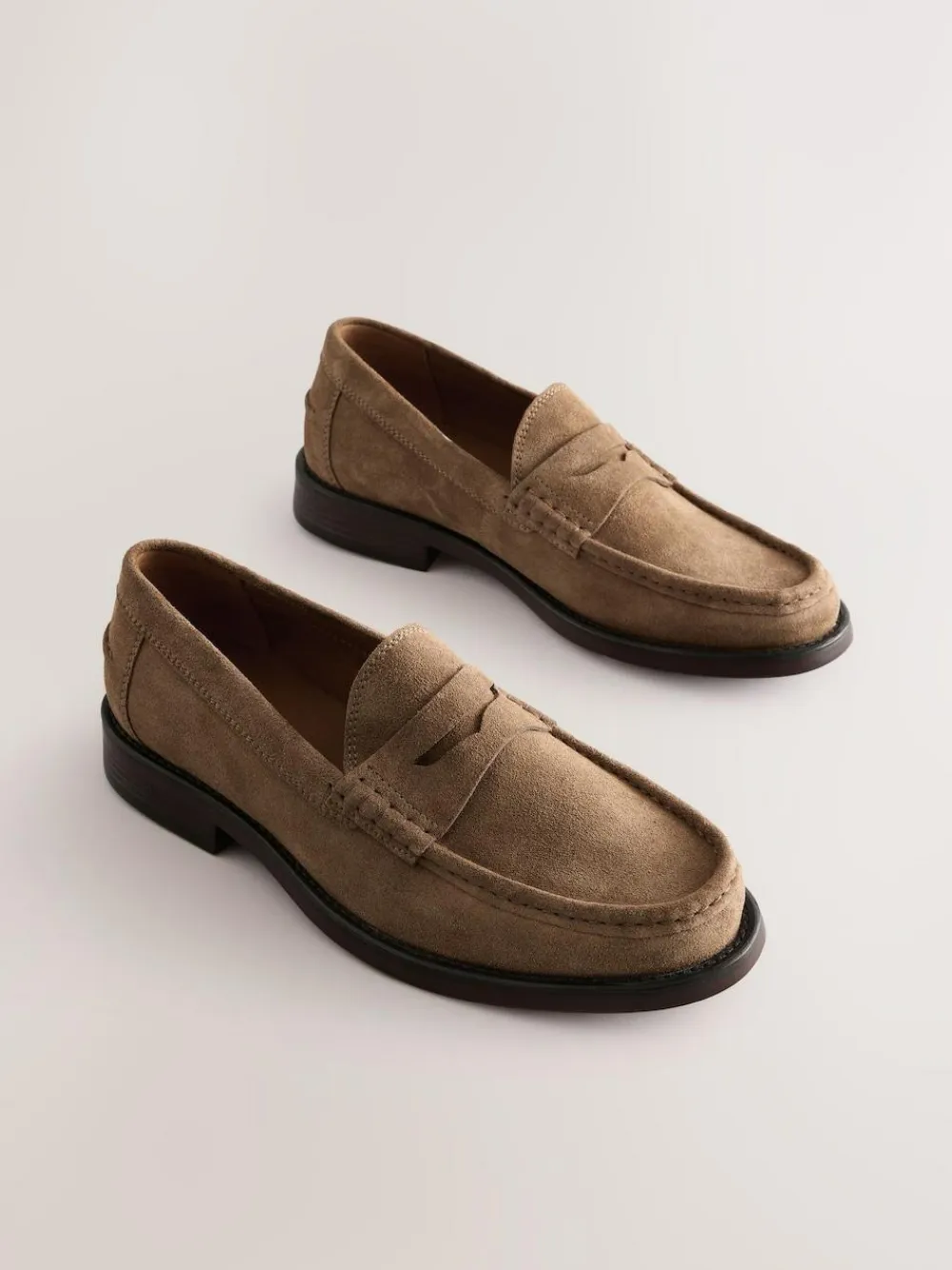 Next Wide Fit Suede Penny Loafers^ Shoes