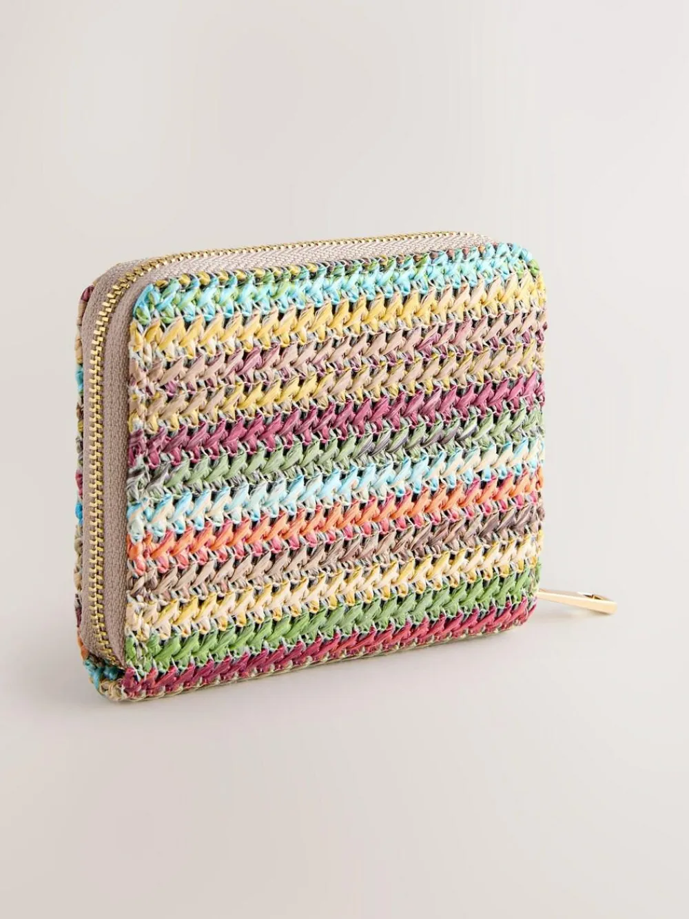 Next Stripe Raffia Effect Purse^Women Purses