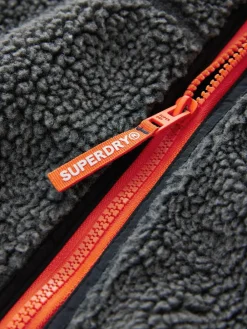 Superdry Black Borg Zip Through Jacket^BOY Coats, Jackets & Pramsuits|Coats, Jackets & Pramsuits