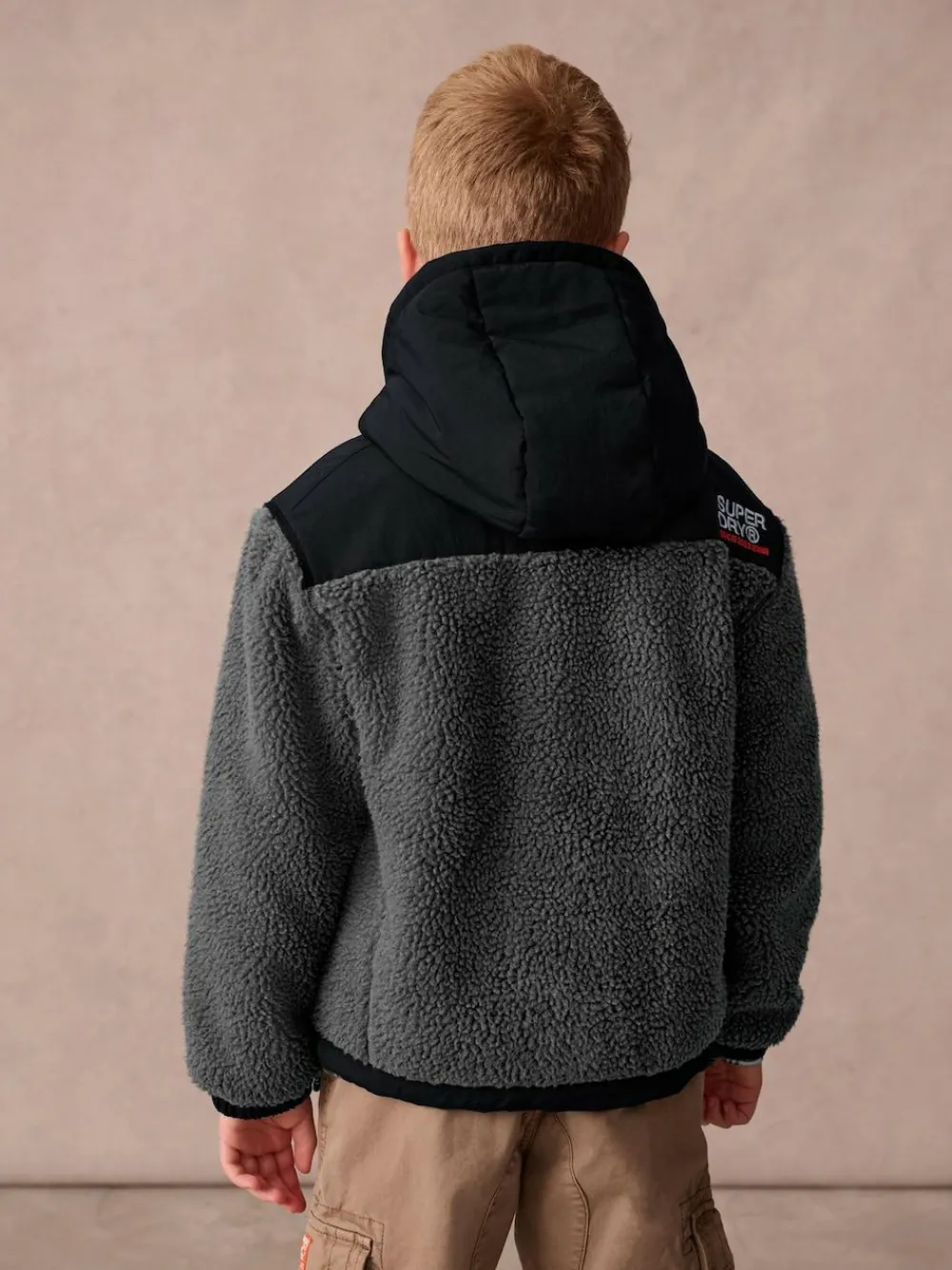 Superdry Black Borg Zip Through Jacket^BOY Coats, Jackets & Pramsuits|Coats, Jackets & Pramsuits