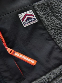 Superdry Black Borg Zip Through Jacket^BOY Coats, Jackets & Pramsuits|Coats, Jackets & Pramsuits