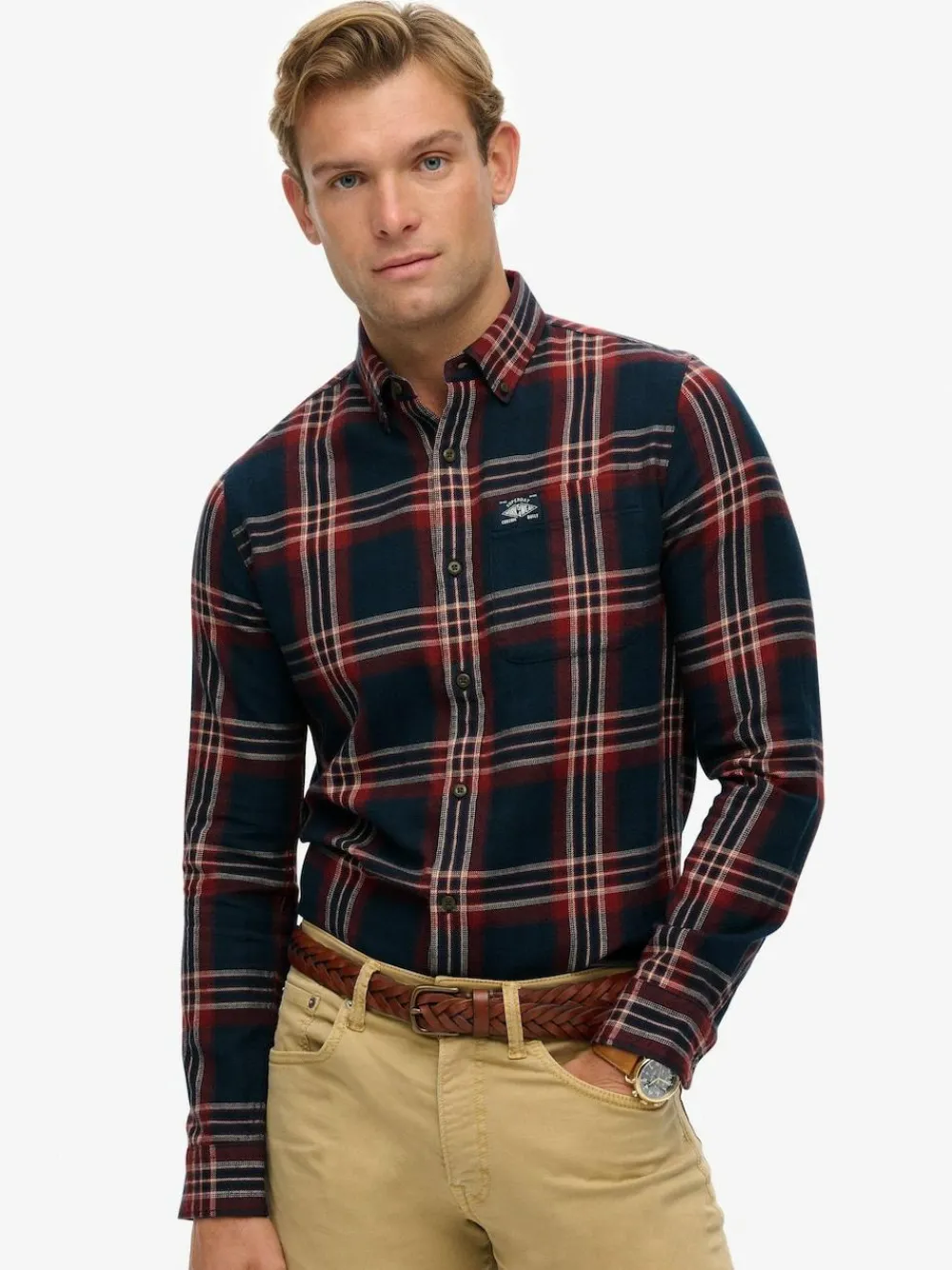 Hot Superdry Blue Long Sleeve Cotton Lumberjack Shirt