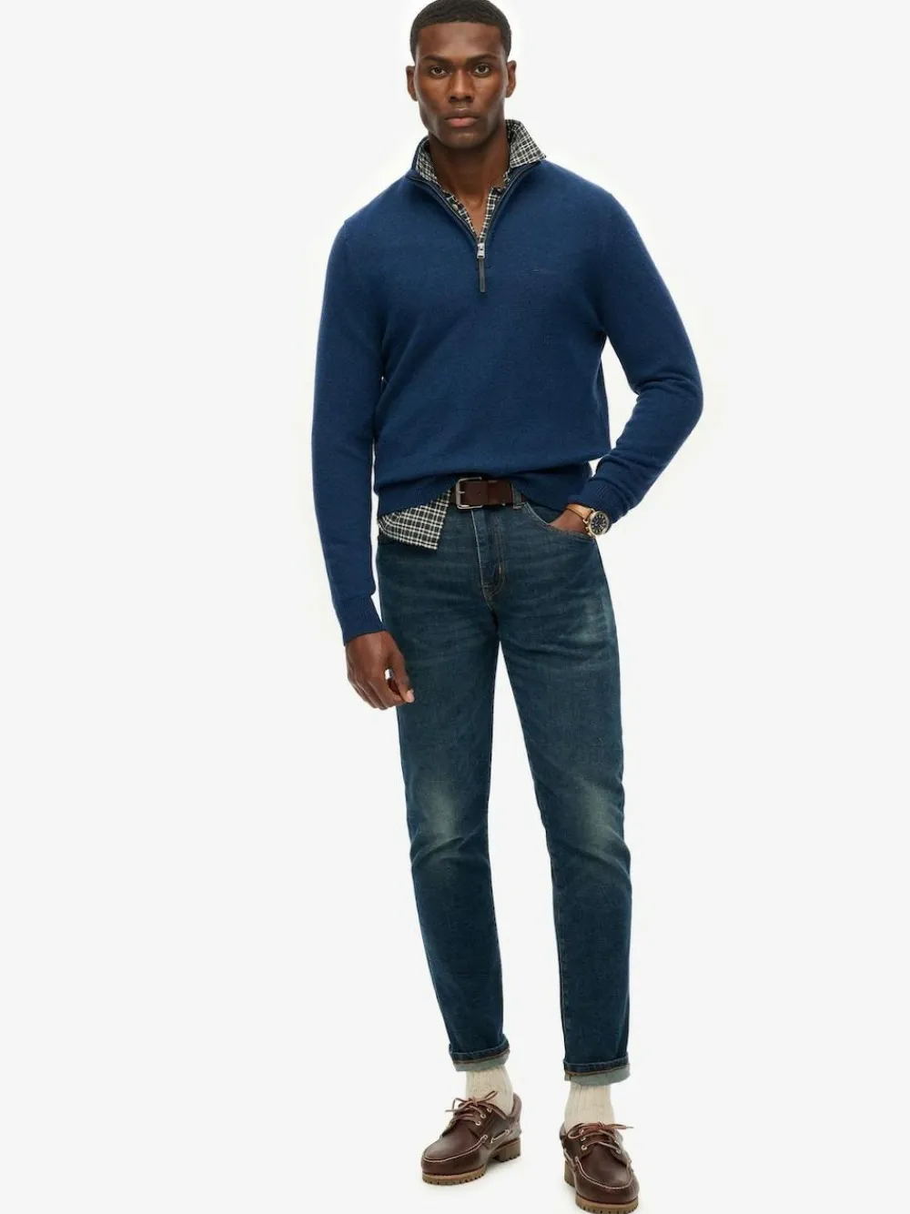 Superdry Dusk Navy Marl Wool Blend Half Zip Jumper^ Knitwear|Knitwear