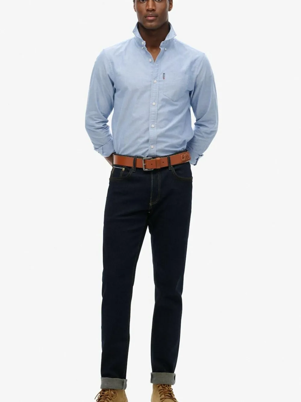 Clearance Superdry Essentials Oxford Shirt Light Blue