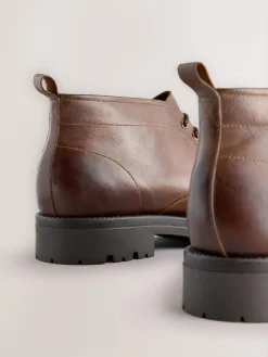 Outlet Next Chunky Leather Chukka Boots Tan Brown