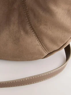 Discount Next Tan Brown Faux Suede Sling Shoulder Bag