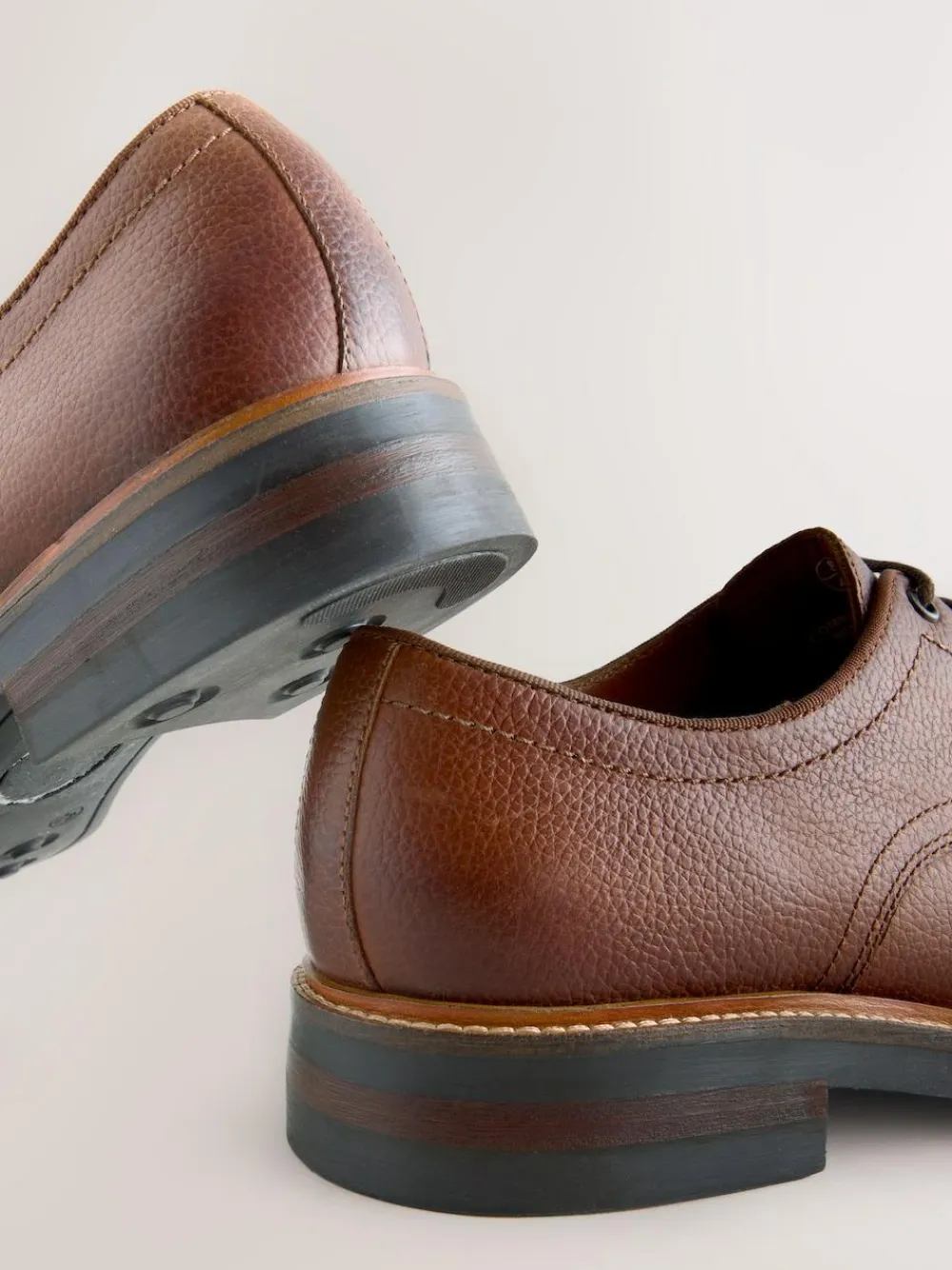 Online Next Heritage Derby Leather Shoes Tan Brown
