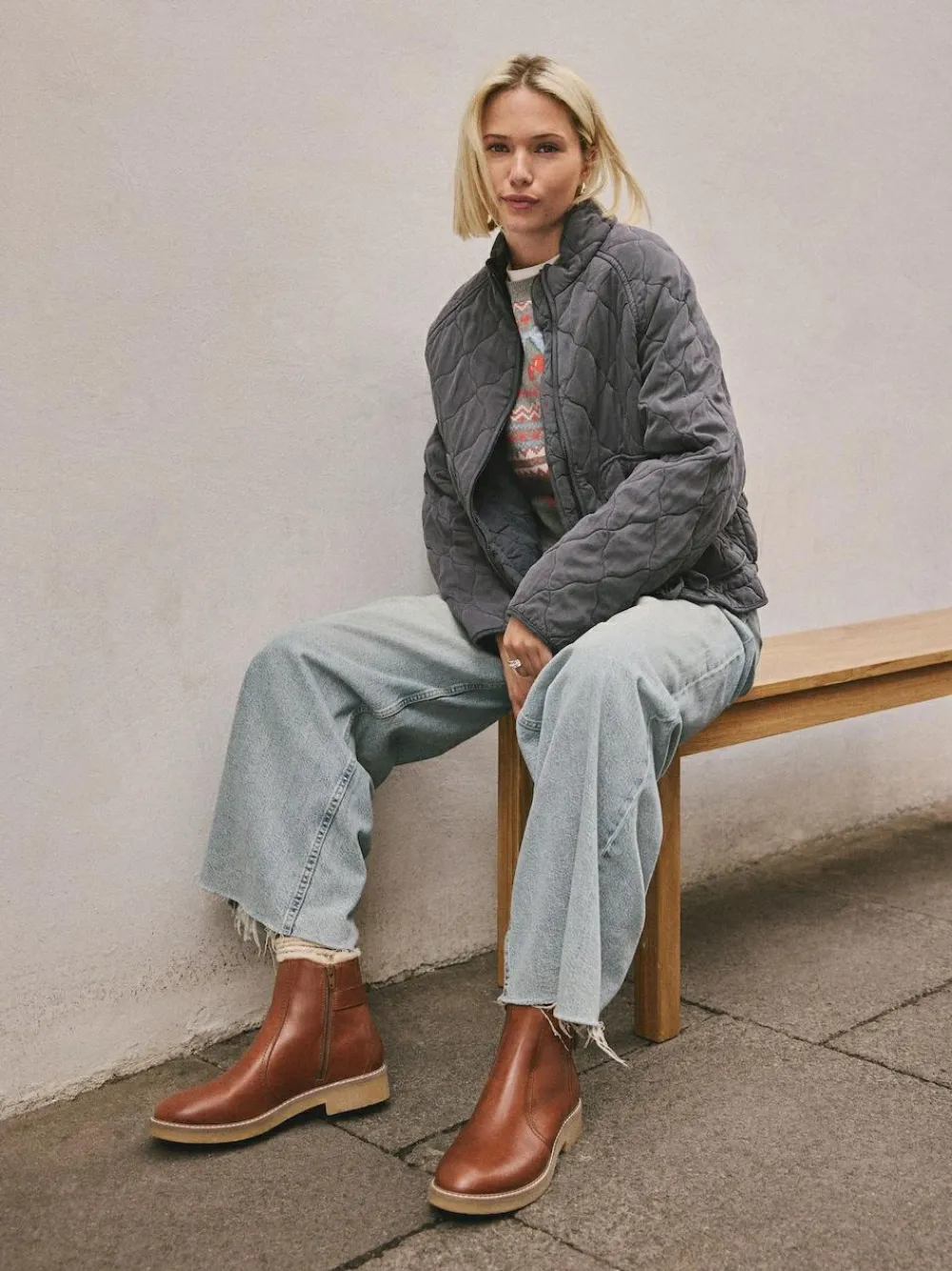 Next Forever Comfort® Faux Fur Lined Buckle Trim Ankle Boots^Women Wide Fit & Extra Wide Fit|Boots & Wellies