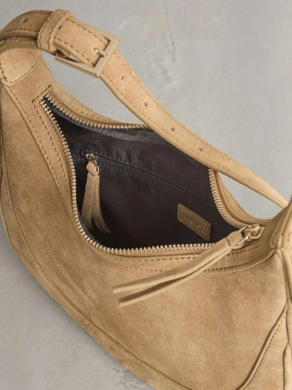 Discount Next Tan Brown Leather Scoop Cross Body Bag