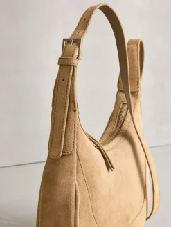 Discount Next Tan Brown Leather Scoop Cross Body Bag