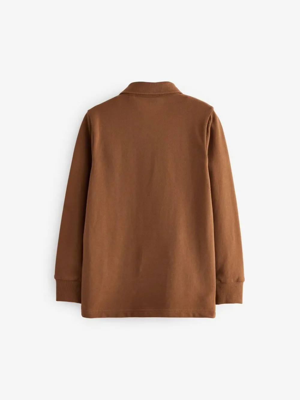 Next Tan Brown Long Sleeve Polo Shirt (3-16yrs)^BOY Tops