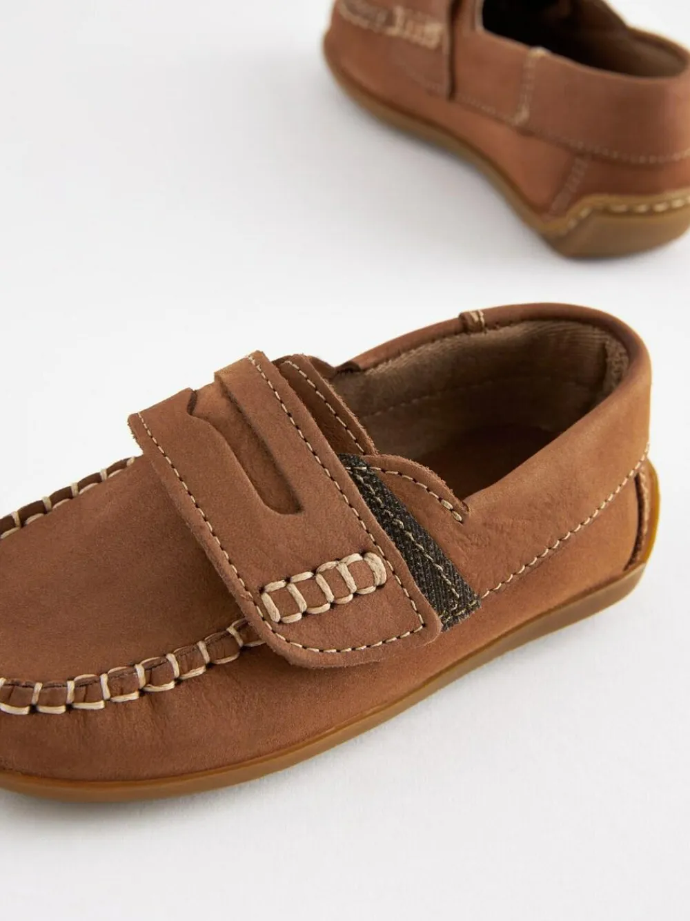 Next Standard Fit (F) Leather Penny Loafers with Touch and Close Fastening^BOY Occasionwear|Shoes