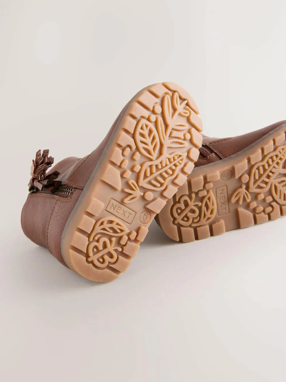 Next Tan Brown Standard Fit (F) Chelsea Zip Tassel Ankle Boots^ Boots|Baby Boots