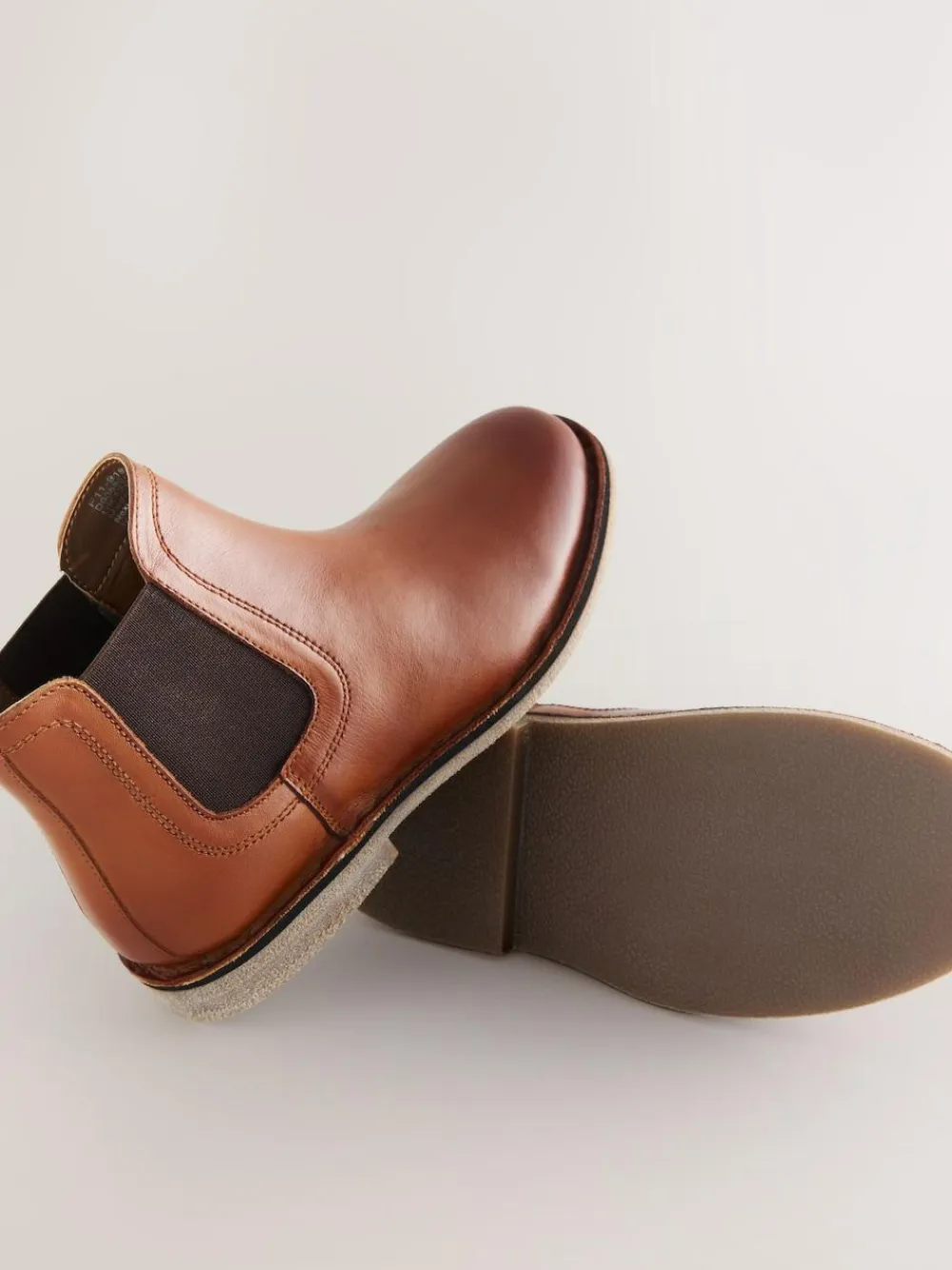 Next Tan Brown Standard Fit (F) Leather Chelsea Boots^BOY Boots|Boots