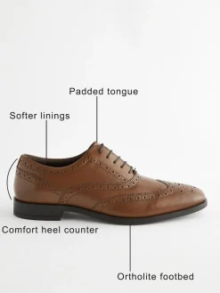 Next Standard Fit Leather Oxford Brogue Shoes^ Shoes