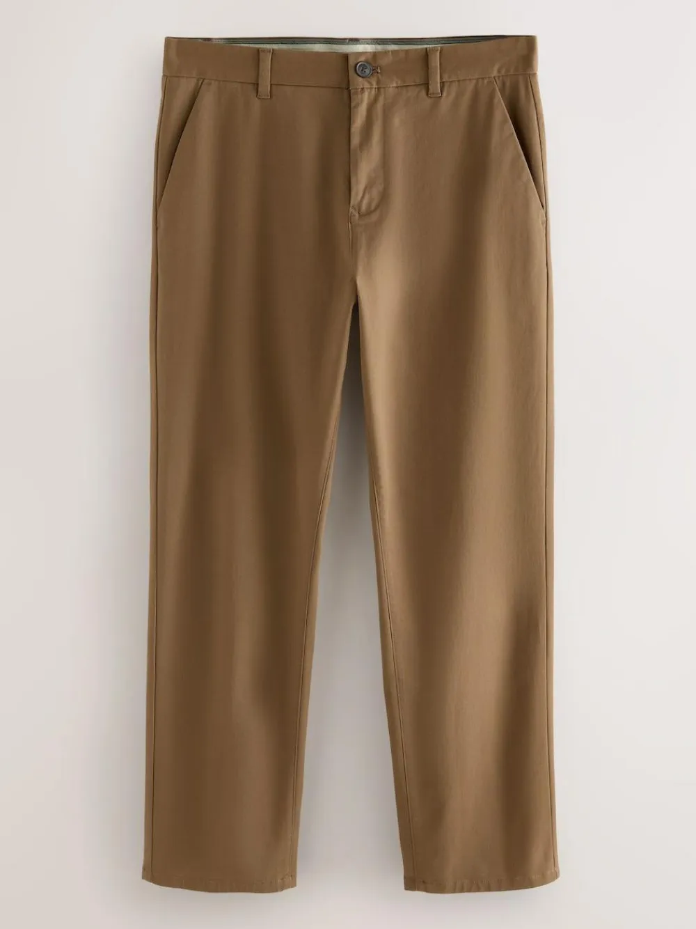 Online Next Tan Brown Straight Fit Stretch Chinos Trousers