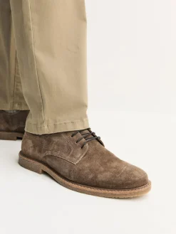 Next Suede Derby Shoes Tan Brown