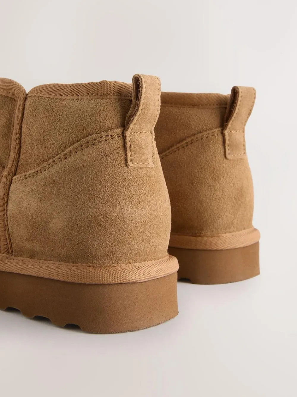 Outlet Next Extra Wide Fit Water Repellent Faux Fur Ankle Boots Tan Brown Suede