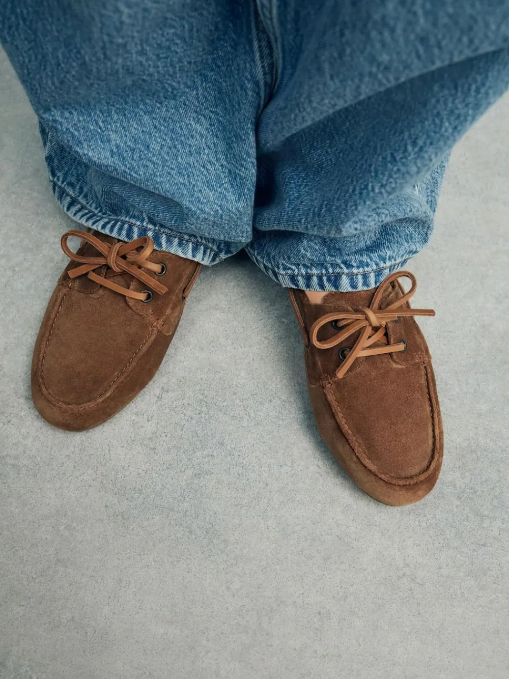 Next Standard Fit Leather Round Toe Boat Shoes^Women Flats|Wide Fit & Extra Wide Fit