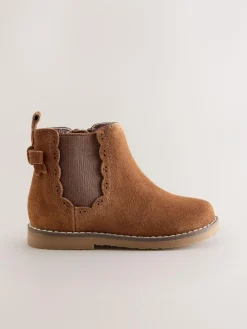 Outlet Next Wide Fit (G) Chelsea Ankle Boots Tan Brown