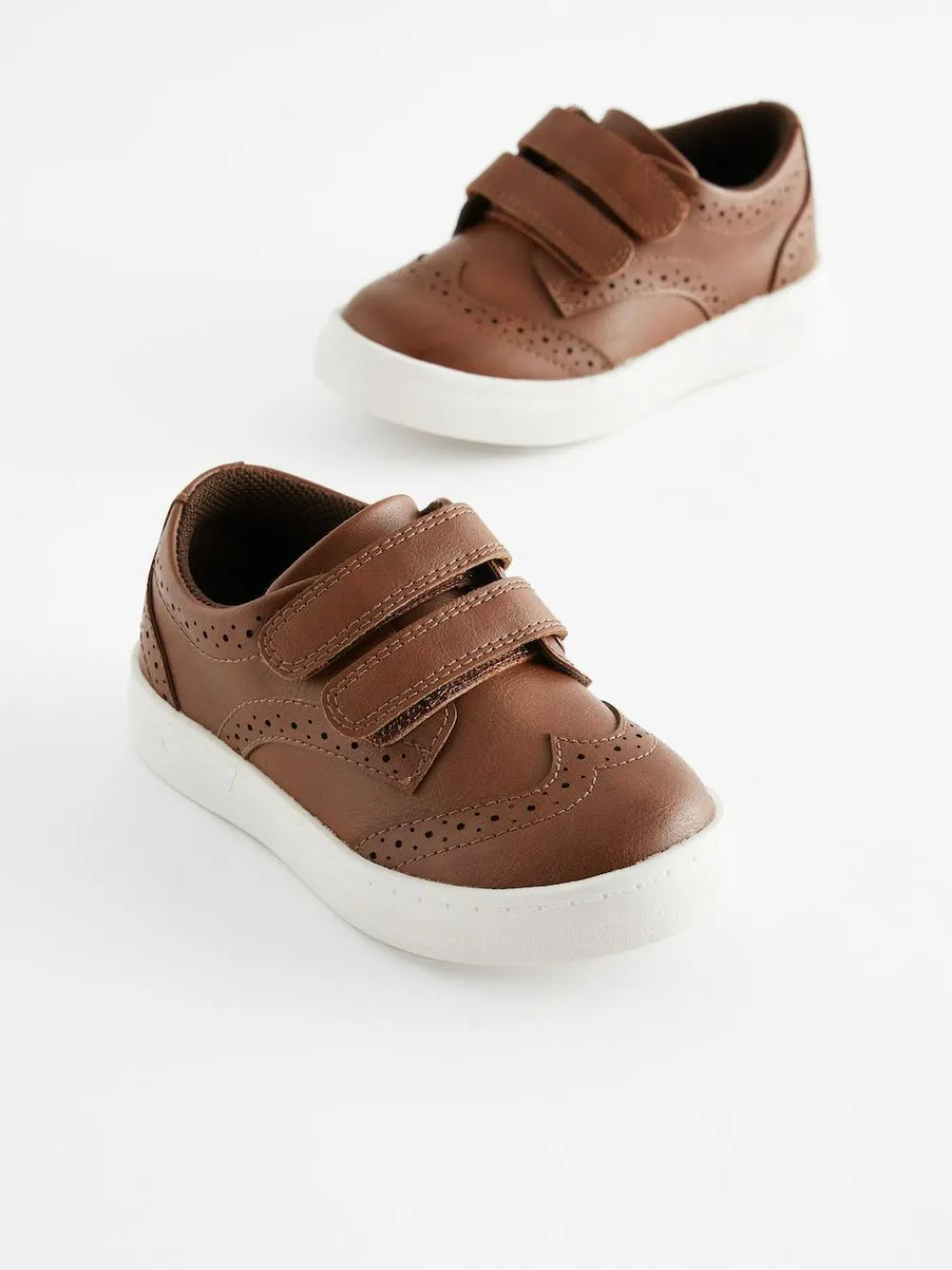 Next Wide Fit (G) Touch Fastening Brogue Shoes^BOY Shoes|Occasionwear