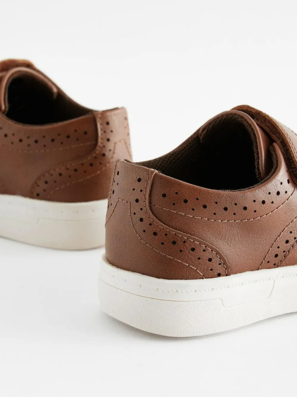 Next Wide Fit (G) Touch Fastening Brogue Shoes^BOY Shoes|Occasionwear