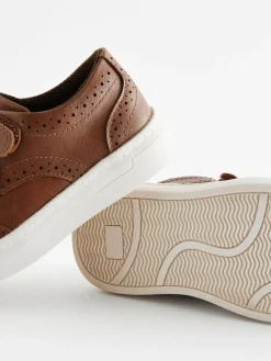 Next Wide Fit (G) Touch Fastening Brogue Shoes^BOY Shoes|Occasionwear