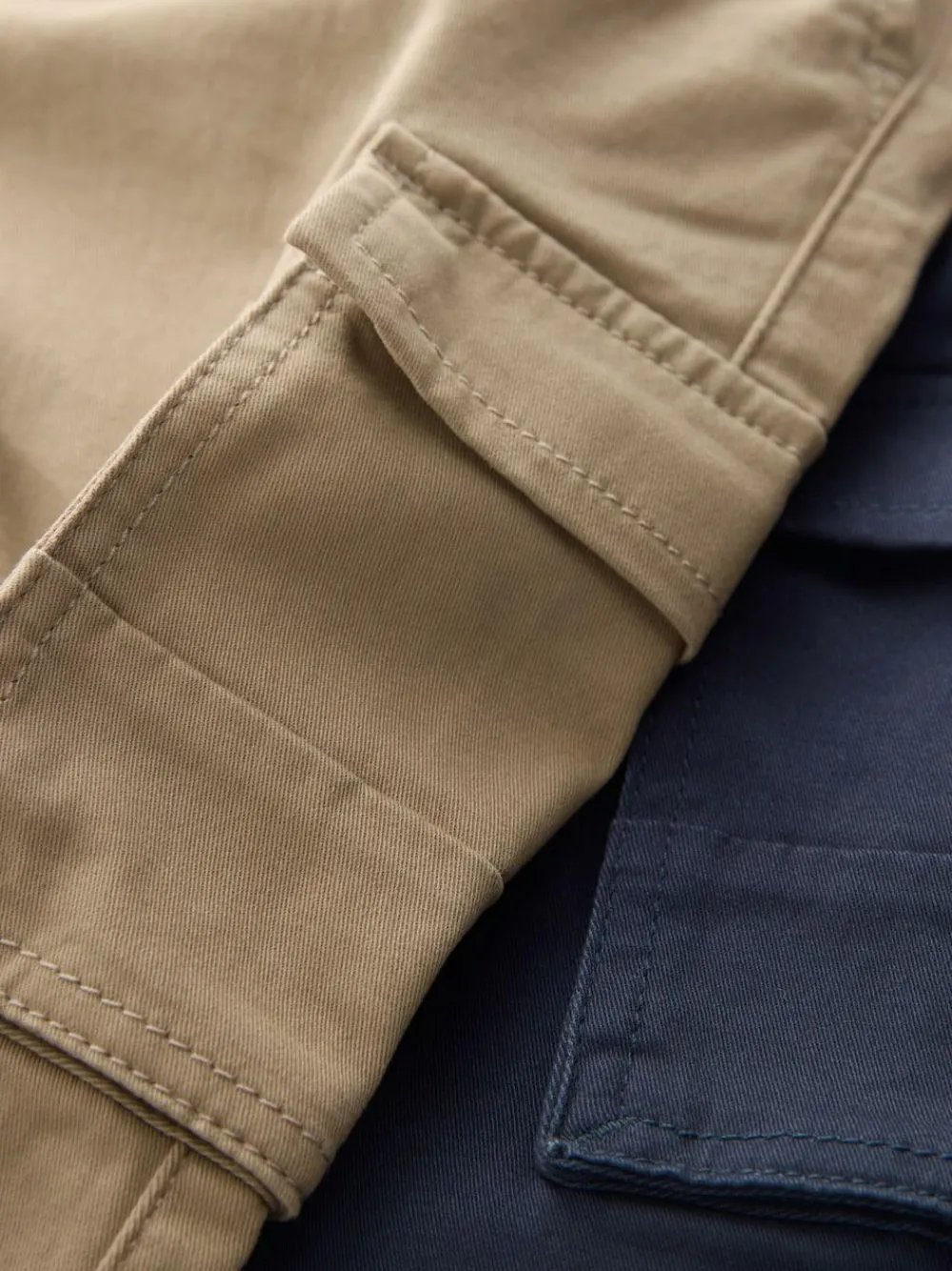 Discount Next Tan/Navy Cargo Trousers 2 Pack (3mths-7yrs)