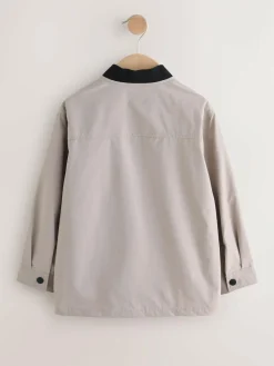 Next Taupe Bomber Shacket and T-Shirt Set 2 Piece (3mths-7yrs)^BOY Coats, Jackets & Pramsuits|Coats, Jackets & Pramsuits