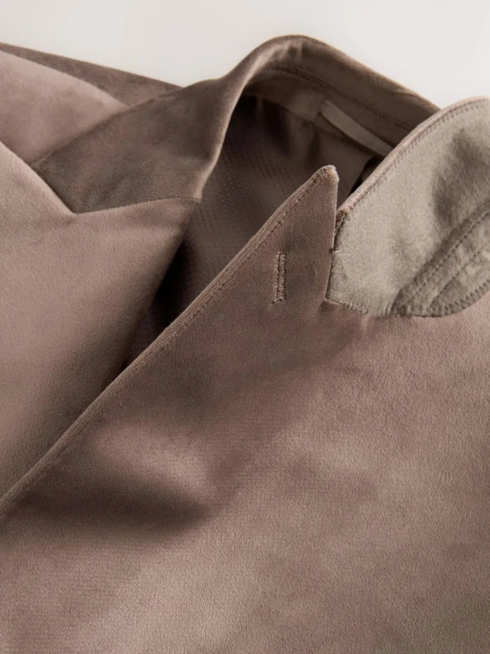 Next Taupe Slim Fit Self Lapel Velvet Blazer