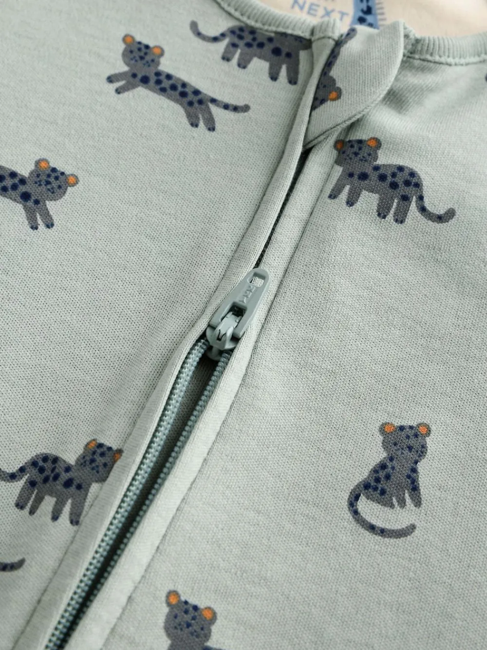 Online Next Teal Blue Baby Printed Zip Sleepsuits 3 Pack (0mths-3yrs)