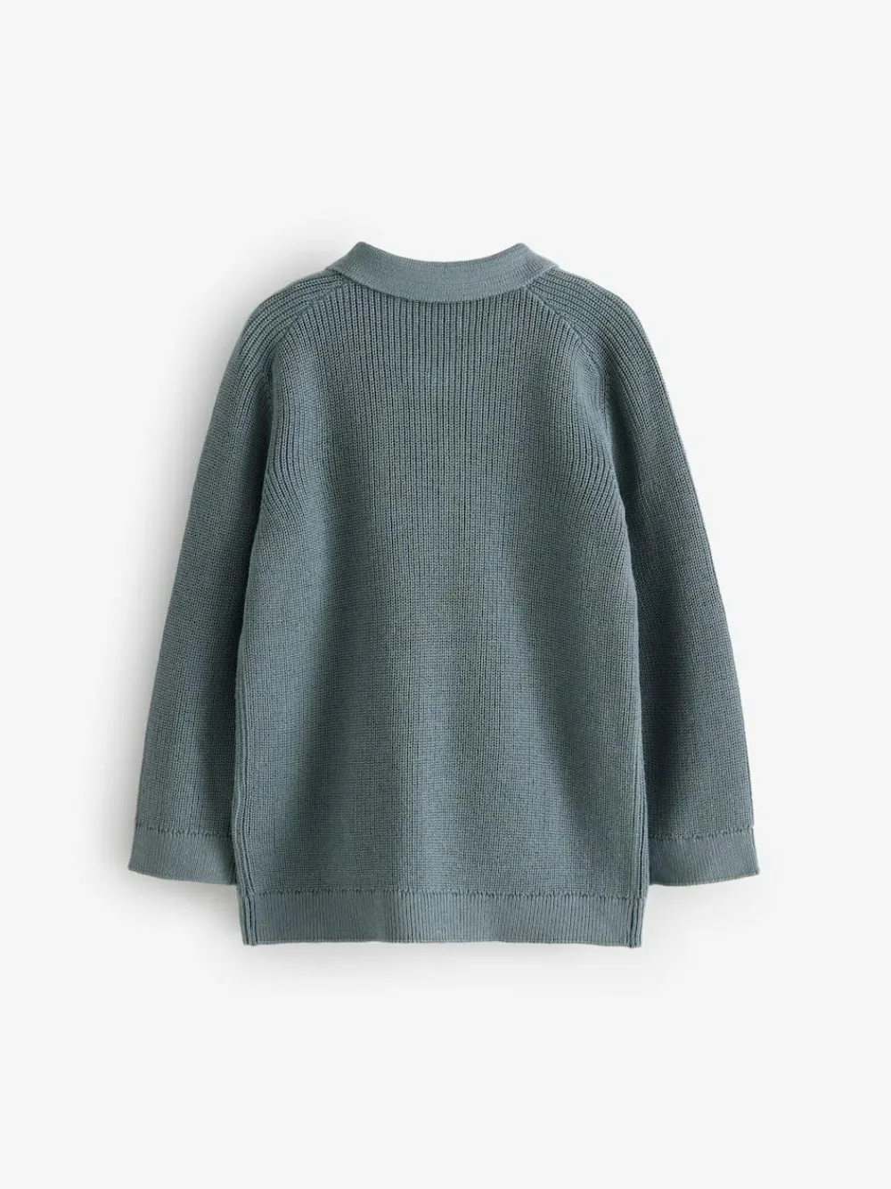 Online Next Long Sleeve Quarter Zip Knitted Polo Shirt (3mths-7yrs) Teal Blue