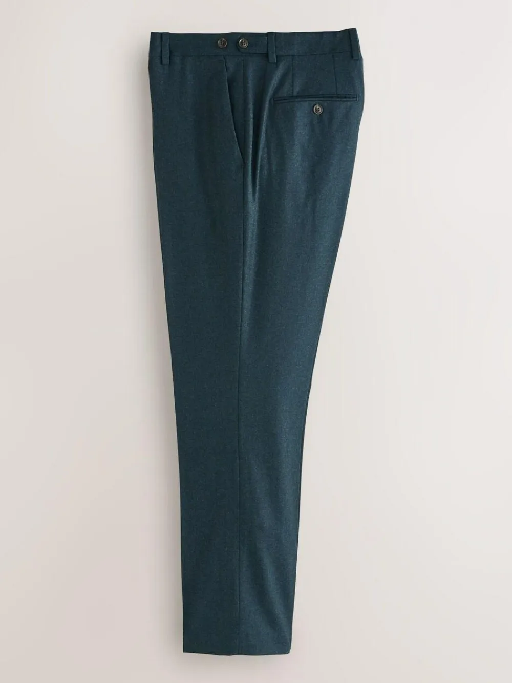 Best Next Teal Blue Regular Fit Signature Zignone Italian Wool Cashmere Blend Flannel Suit Trousers