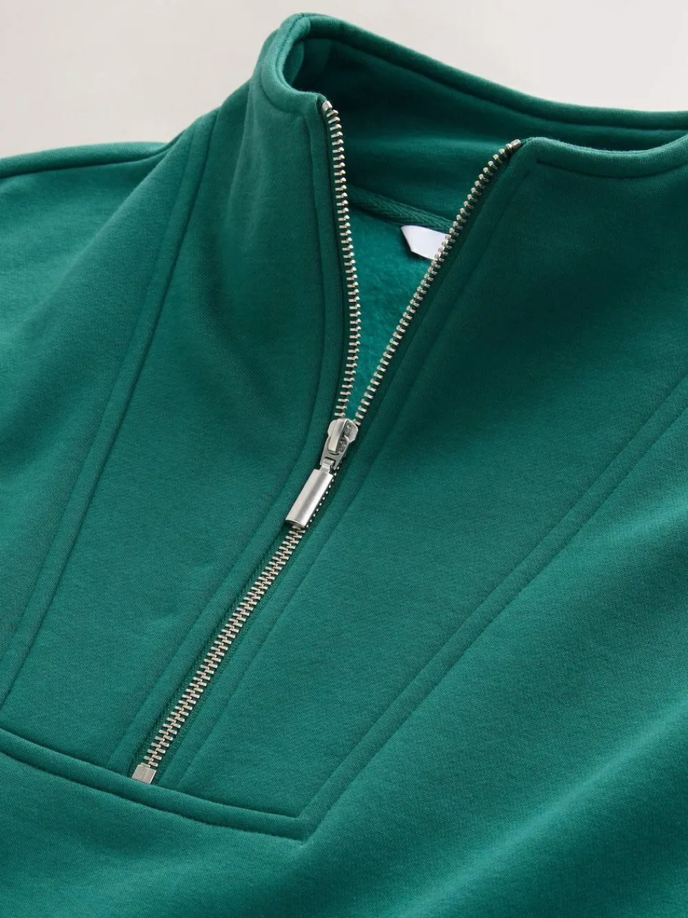 Next Relaxed Fit Heavyweight Cotton Rich Jersey Zip Neck Sweatshirt^Women Nightwear|Hoodies & Sweatshirts