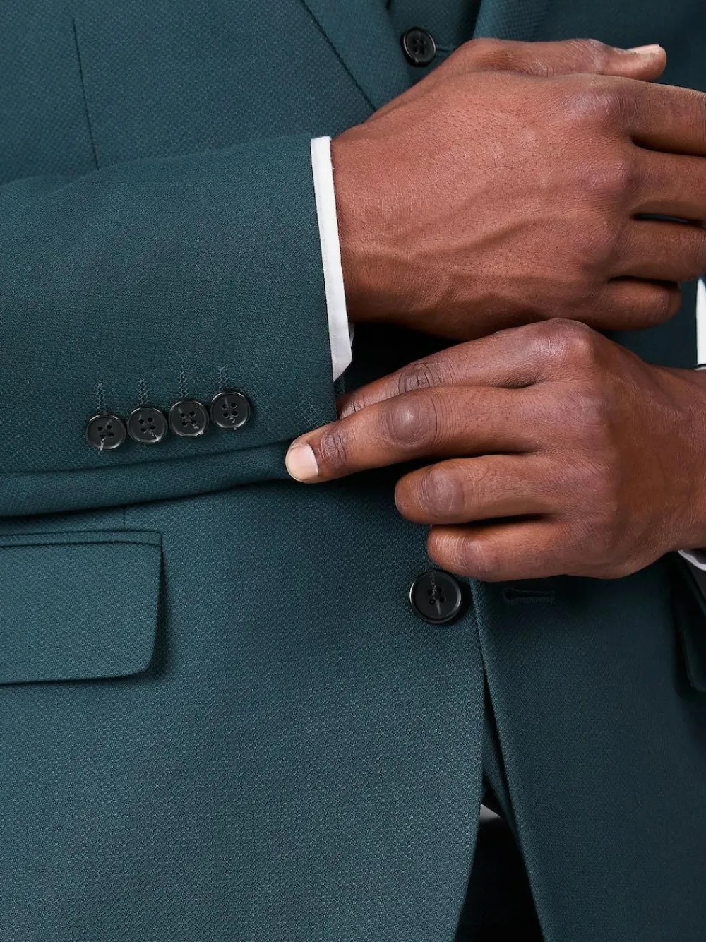 Best Next Teal Blue Slim Fit Textured Suit Jacket