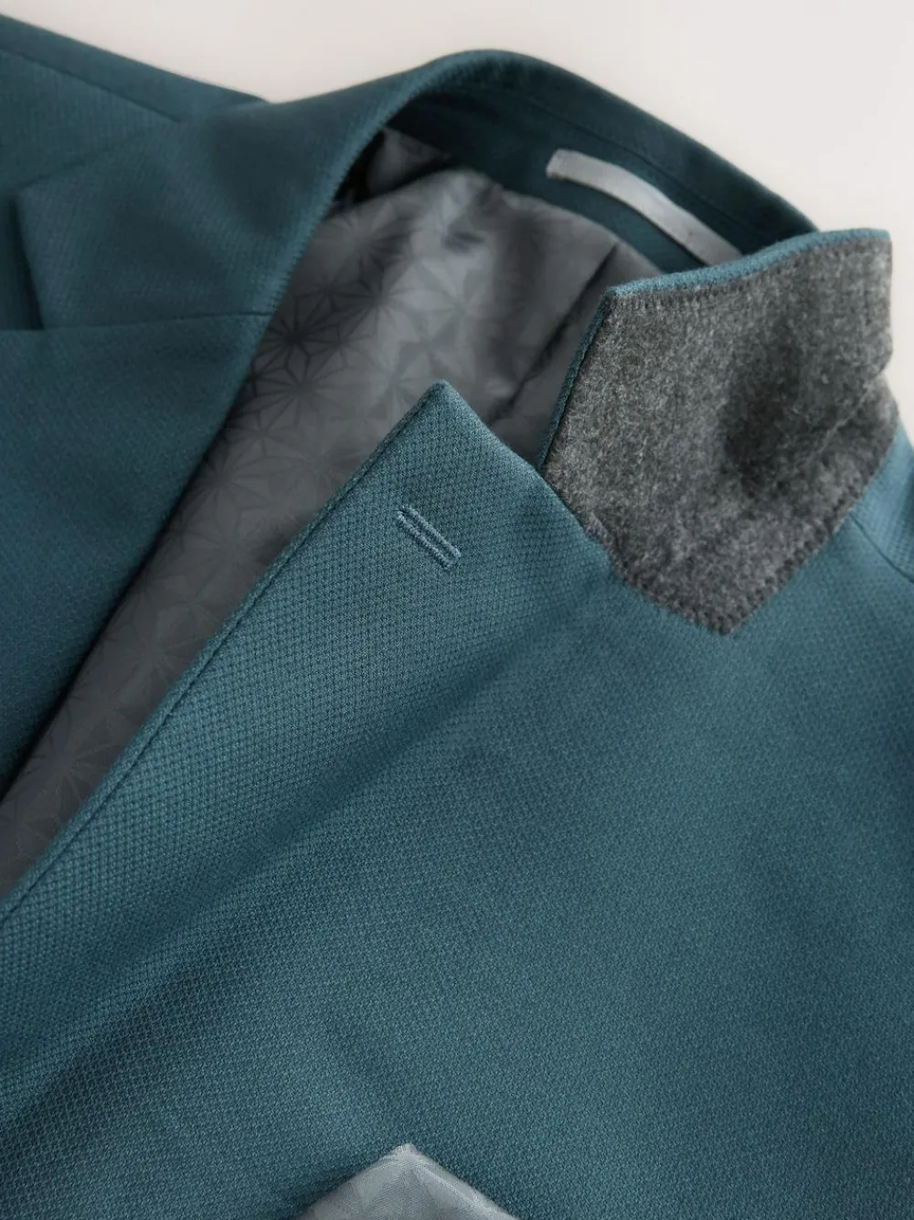 Best Next Teal Blue Slim Fit Textured Suit Jacket