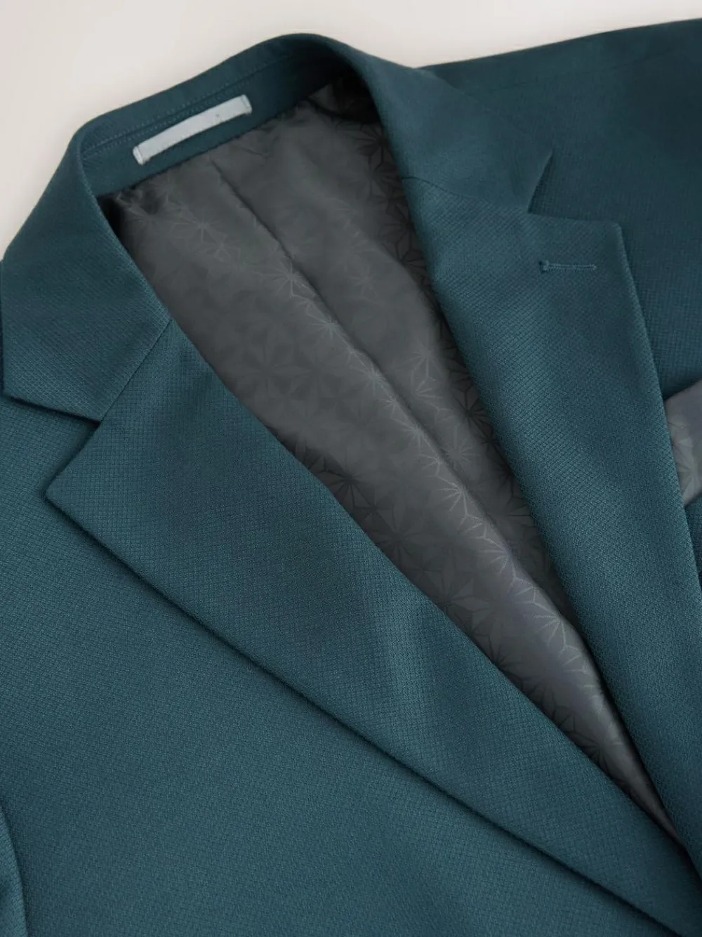 Best Next Teal Blue Slim Fit Textured Suit Jacket