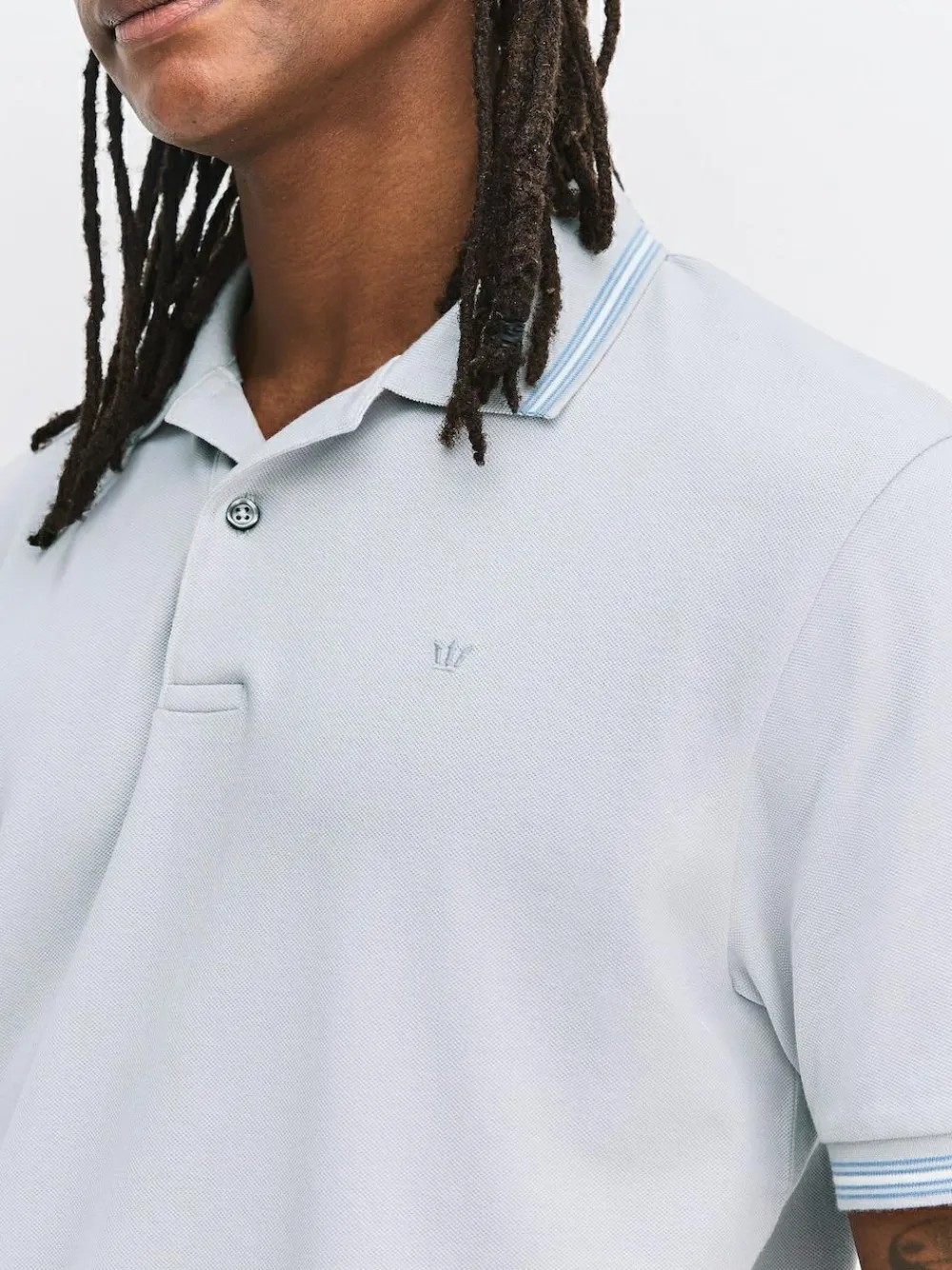 Hot Next Short Sleeve Tipped Pique Polo Shirts 3 Pack Teal/Navy/Grey